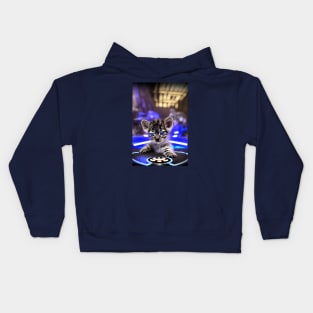 Space Trader - kitten Kids Hoodie